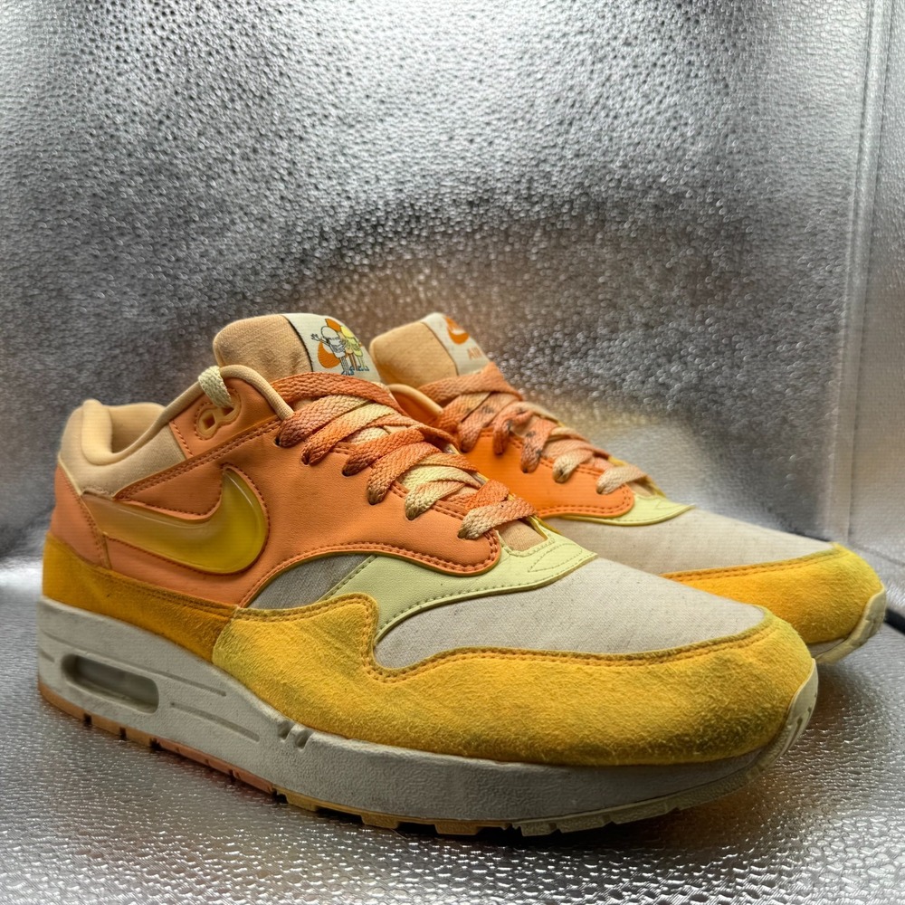 Size 11 Nike Air Max 1 Puerto Rico Mens Orange Excellent FD6955-800 Suede